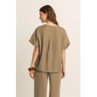 Expresso Blouse Top Mid Brown